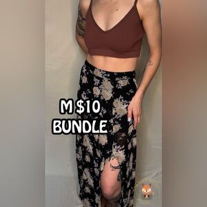 Floral Black and Cream Women's Skirt